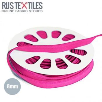 elastisches Glanz-Paspelband Breite 8 mm Pink